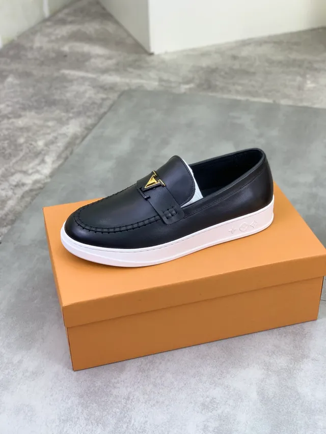 Louis Vuitton Run Away Black White Leather Platform Sole Loafer 4