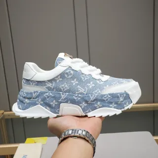 Louis Vuitton Run Away Denim Monogram Chunky Sneakers