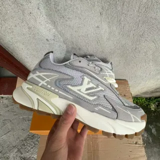 Louis Vuitton Run Away Gray Mesh-Suede Chunky Sneakers