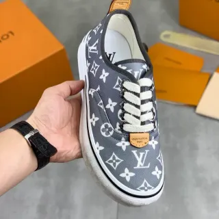Louis Vuitton Run Away Gray White Monogram Canvas Low-Top Lifestyle Sneakers