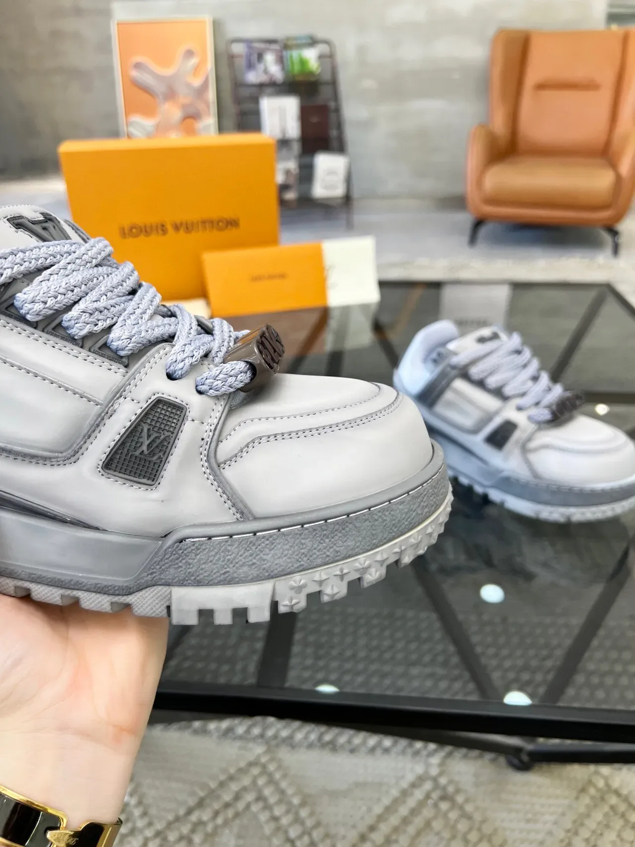 Louis Vuitton Run Away Light Gray Lifestyle Sneakers 6