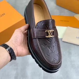 লুইস ভিতন Run Away Loafer বাদামী Monogram চামড়া Loafer