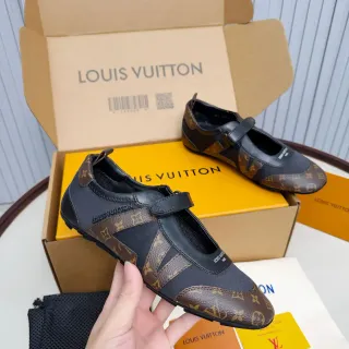 Louis Vuitton Run Away Monogram Canvas and Black Leather Mary Jane Shoes