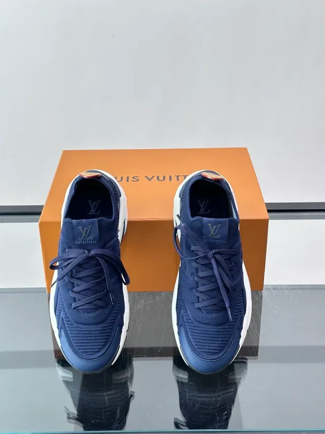 Louis Vuitton Run Away Navy Blue Tênis Lifestyle Tricô 4