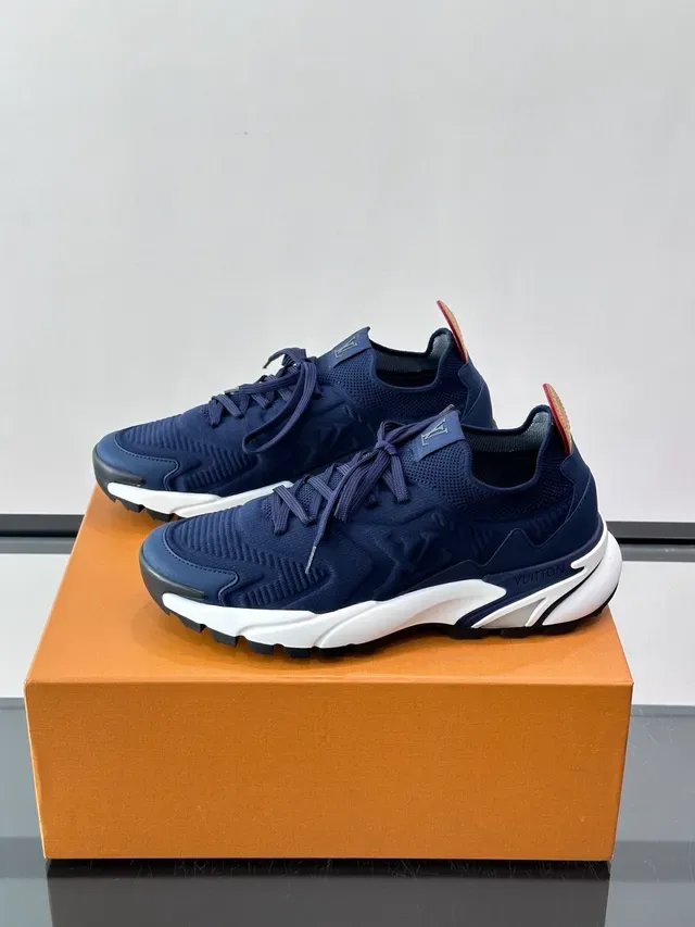 Louis Vuitton Run Away Navy Blue Tênis Lifestyle Tricô 5