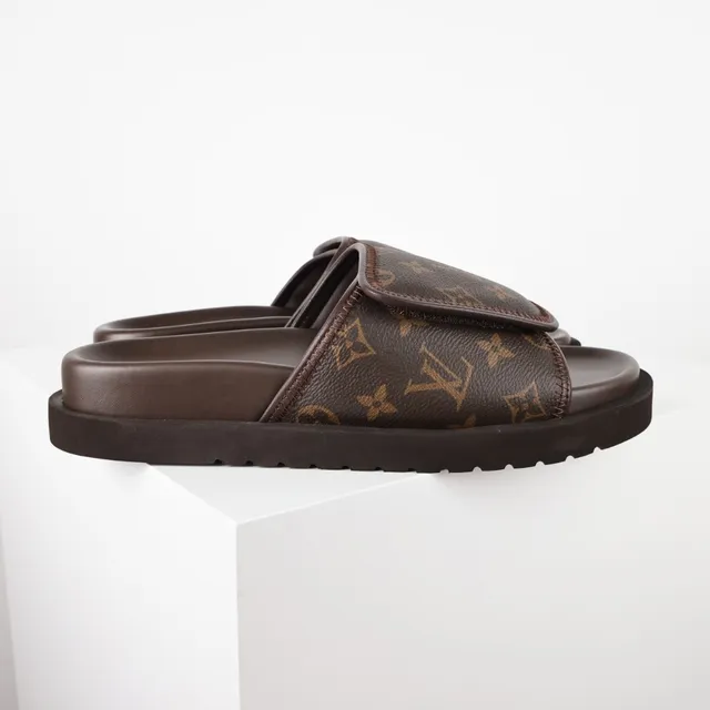 Louis Vuitton Run Away Slides Brown Monogram Slippers 3