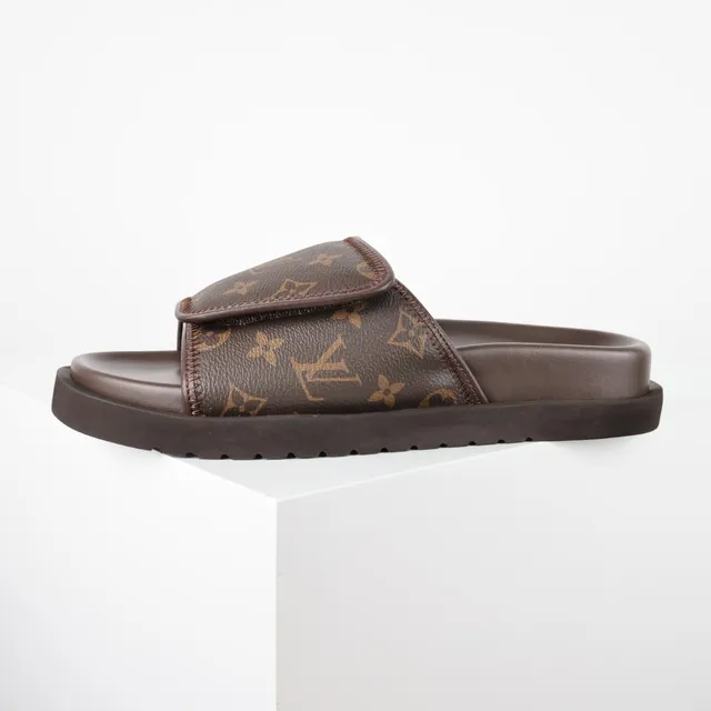 Louis Vuitton Run Away Slides Brown Monogram Slippers 9