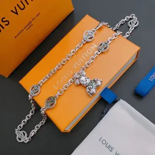 Louis Vuitton تيدي بير Monogram سلسلة فضية سوار