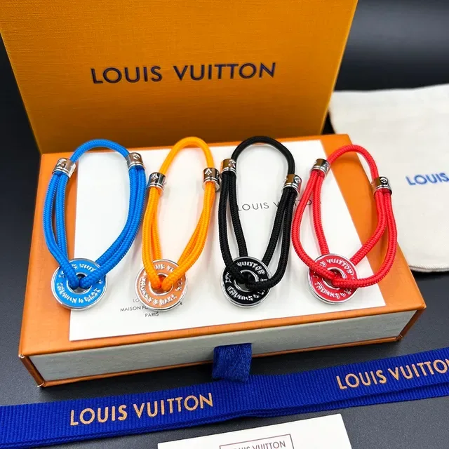 Louis Vuitton Trunks & Bags Blue Braided Cord Bracelet 3