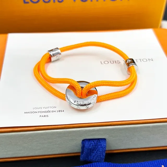 Louis Vuitton Trunks & Bags Blue Braided Cord Bracelet 14