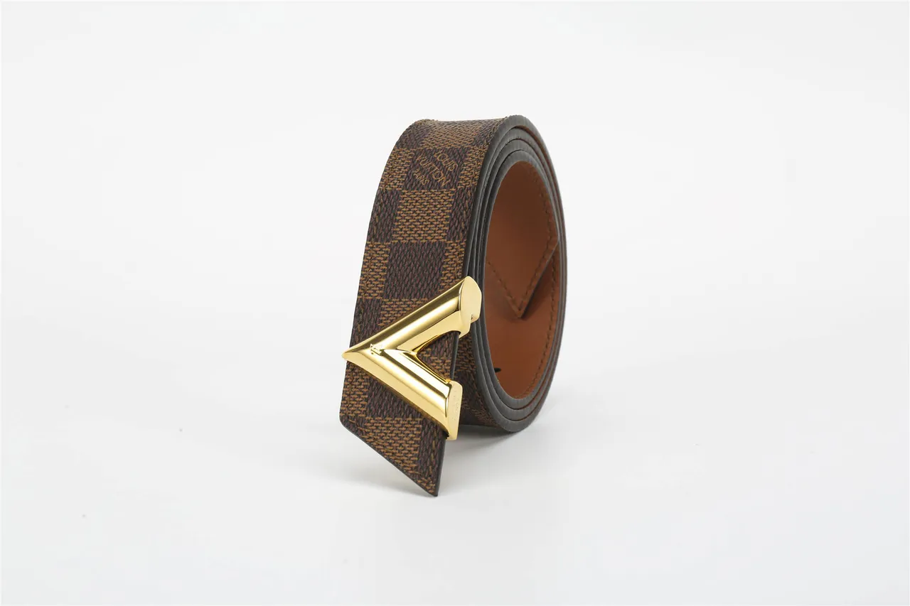 Louis Vuitton V Belt বাদামী Damier Check চামড়ার বেল্ট 6