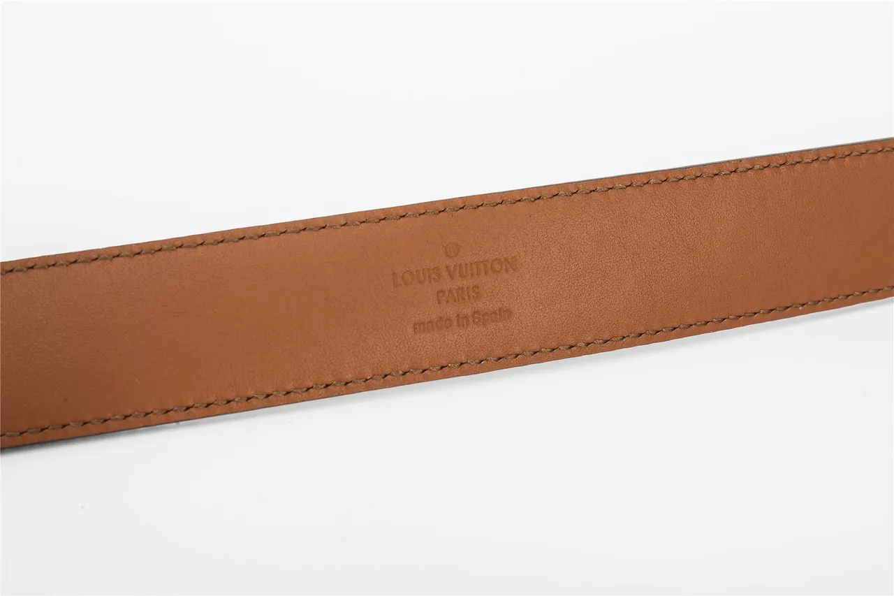 Louis Vuitton V Belt বাদামী Damier Check চামড়ার বেল্ট 7