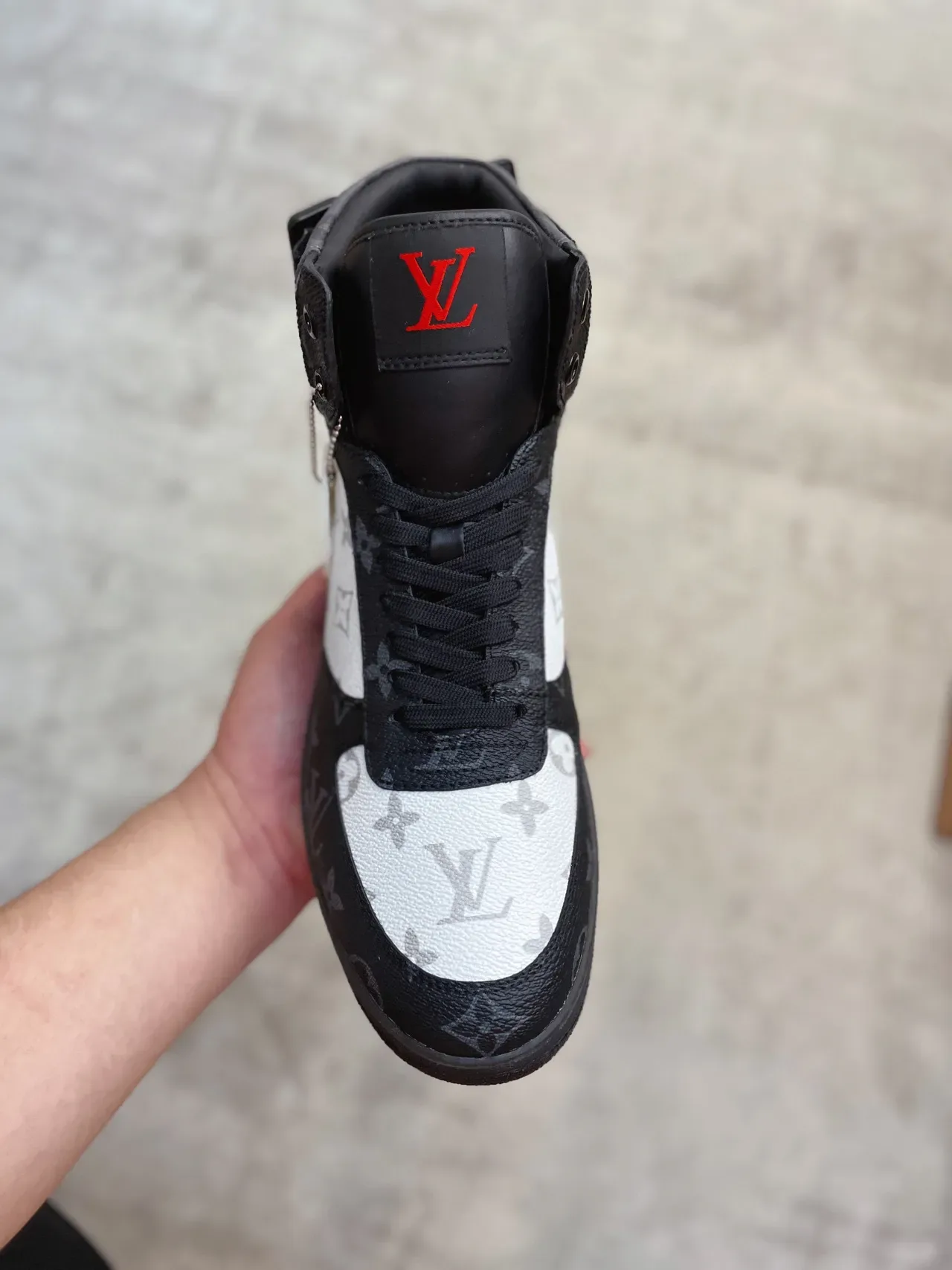 Louis Vuitton White Black High-Top Monogram Canvas Lifestyle Sneakers 5