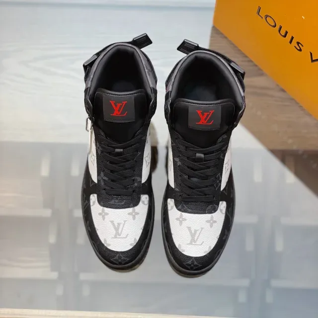Louis Vuitton White Black High-Top Monogram Canvas Lifestyle Sneakers 9
