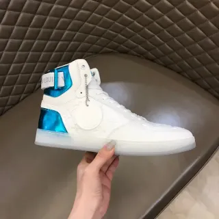 Louis Vuitton Zapatillas Lifestyle Blancas Azules de Alto con Monograma Embossado