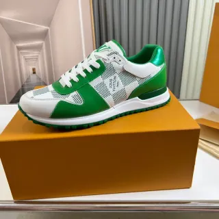 Louis Vuitton Blancas y Verdes Monogram Mesh Cubiertas de Cuero Zapatillas Lifestyle
