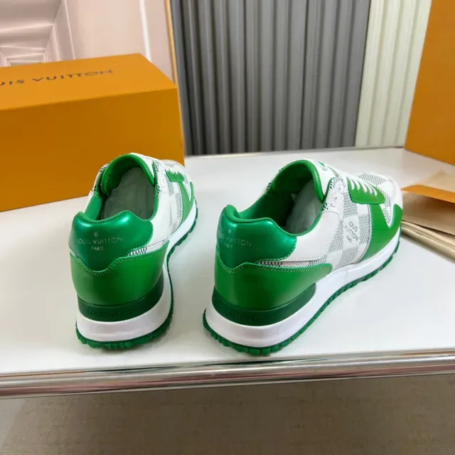 Louis Vuitton Blancas y Verdes Monogram Mesh Cubiertas de Cuero Zapatillas Lifestyle 6