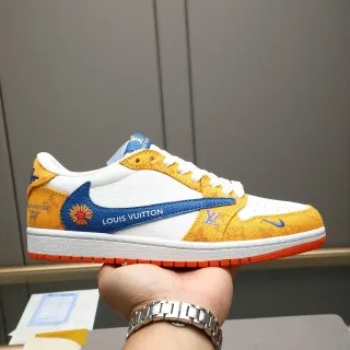 Louis Vuitton x Nike Air Jordan 1 Low Sunset tênis lifestyle