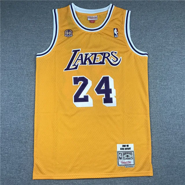 Mitchell & Ness 2007–08 Kobe Bryant Hardwood Classics Yellow Lakers Jersey 2