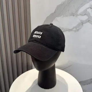 Miu Miu 刺绣标志 黑色棒球帽