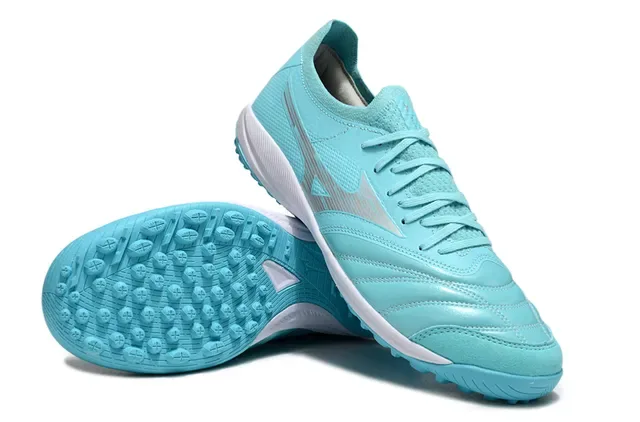 Mizuno أحذية كرة القدم تربوية أزرق أبيض جلد صناعي للعشب الصناعي 4