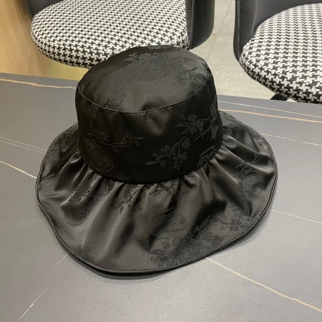 Moncler Black Wide-Brimmed Soft Nylon Bucket Hat 5