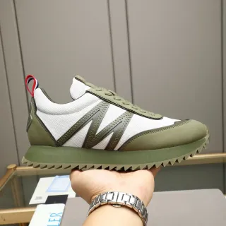 Moncler Olive and White Two-Tone Lifestyle Sneaker
