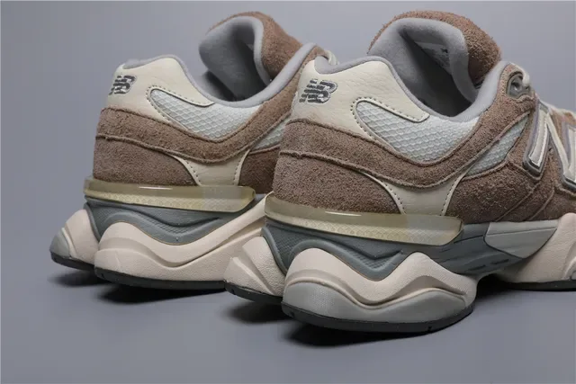 New Balance 9060 भूरा सूड और मेश लाइफस्टाइल स्नीकर 2