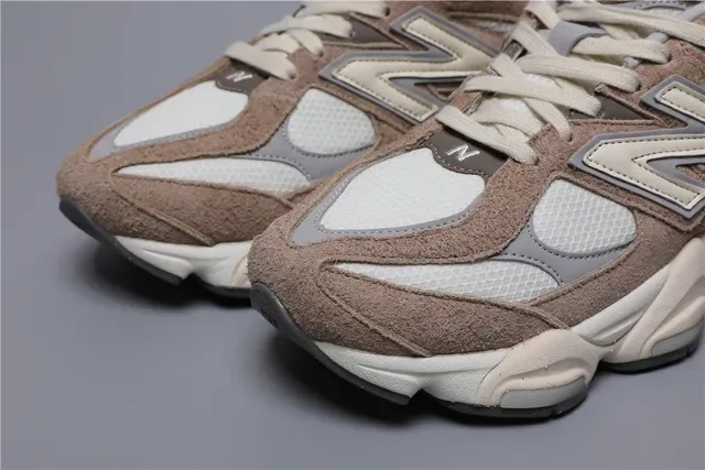 New Balance 9060 भूरा सूड और मेश लाइफस्टाइल स्नीकर 4