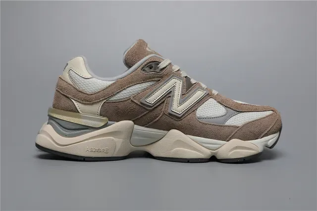 New Balance 9060 भूरा सूड और मेश लाइफस्टाइल स्नीकर 8