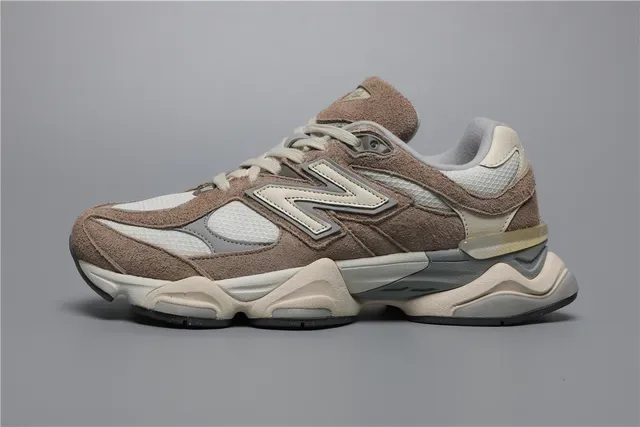 New Balance 9060 भूरा सूड और मेश लाइफस्टाइल स्नीकर 9