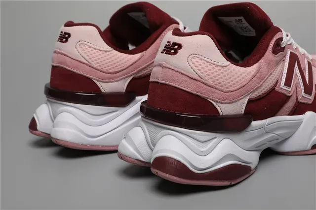 New Balance 9060 Tênis Lifestyle Bordô e Rosa 2