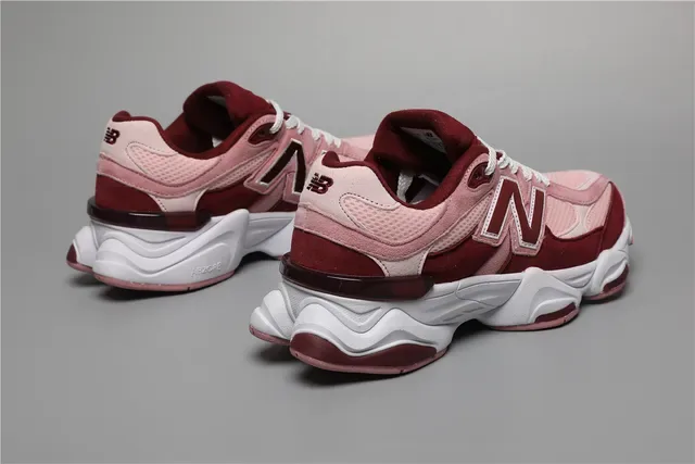 New Balance 9060 Tênis Lifestyle Bordô e Rosa 3