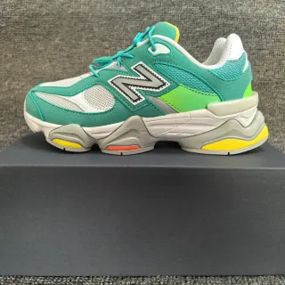 New Balance 9060 Teal Lime Yellow zapatillas con suela gruesa