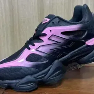New Balance काला गुलाबी ग्रेडिएंट ओवरले मोटी सोल चंक स्नीकर्स