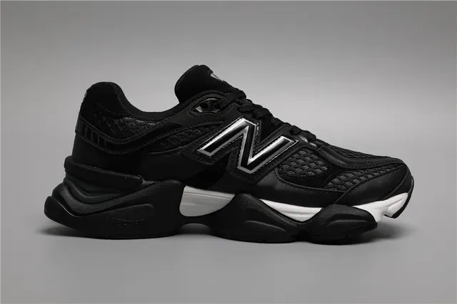 New Balance Black White Chunky Layered Midsole Mesh And Synthetic Overlay Construction Lifestyle Sneakers 8