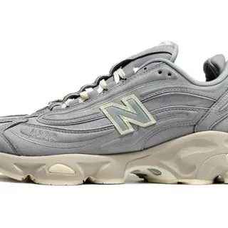 New Balance 灰米色 分层合成/网面鞋面 雕塑中底 厚底运动鞋