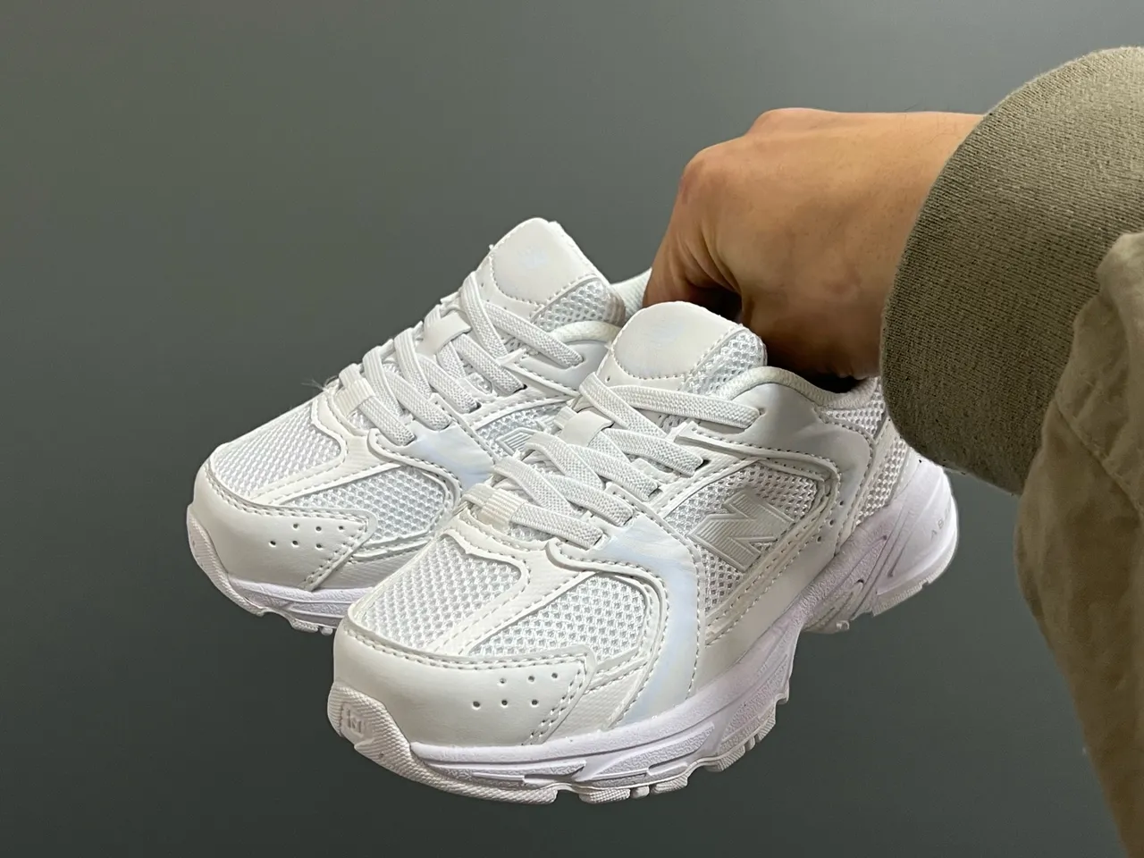 New Balance رمادي بيج ميد سول ألواح متعددة بناء شبكي-سويد حذاء سميك 11