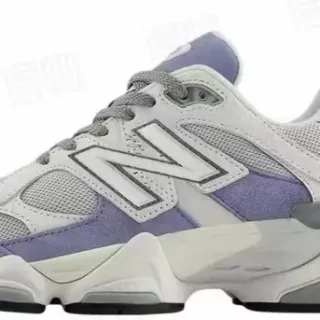 New Balance 灰紫色雕塑中底 网面与麂皮覆盖构造 厚底运动鞋