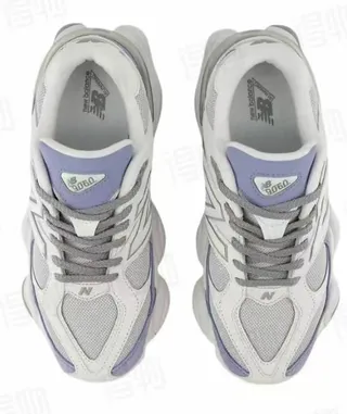 New Balance Gray Purple Sculpted Midsole Mesh And Suede Overlay Construction Chunky Sneakers 4