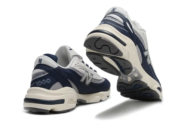 New Balance Navy White Midsole Malha E Overlay Sintético Tênis Chunky 3