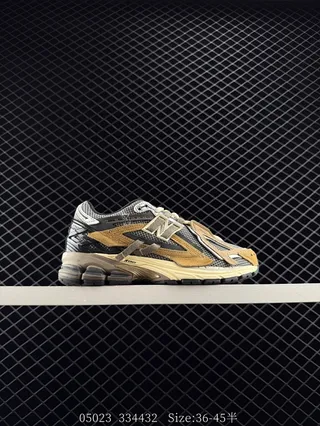 New Balance U1906 بني أسود وسطية طبقة شبكة ومخمل علوي حذاء رياضي سميك 2