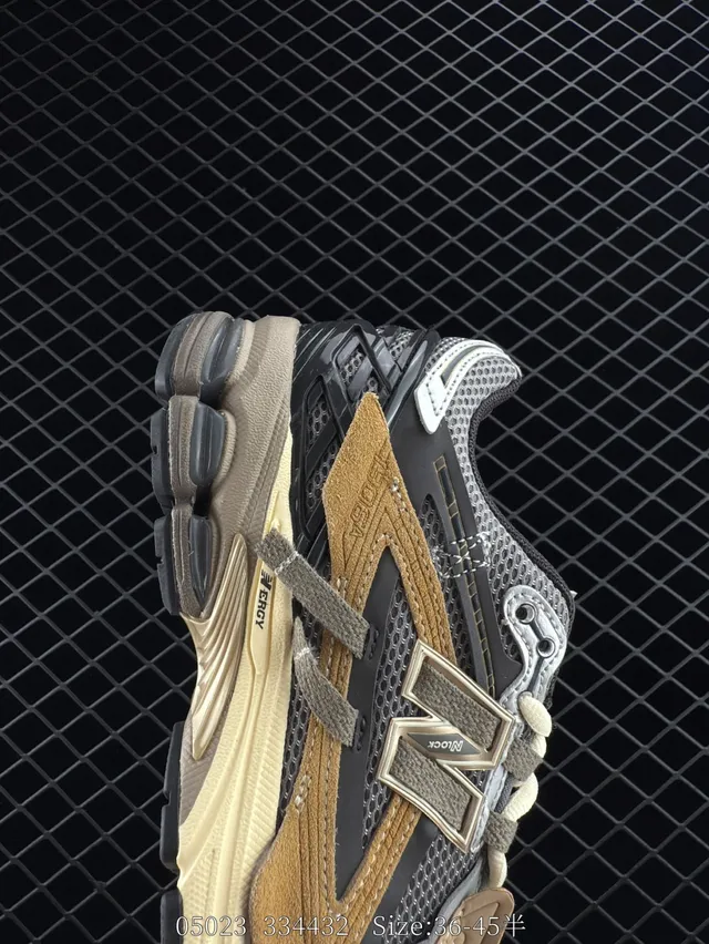 New Balance U1906 بني أسود وسطية طبقة شبكة ومخمل علوي حذاء رياضي سميك 7