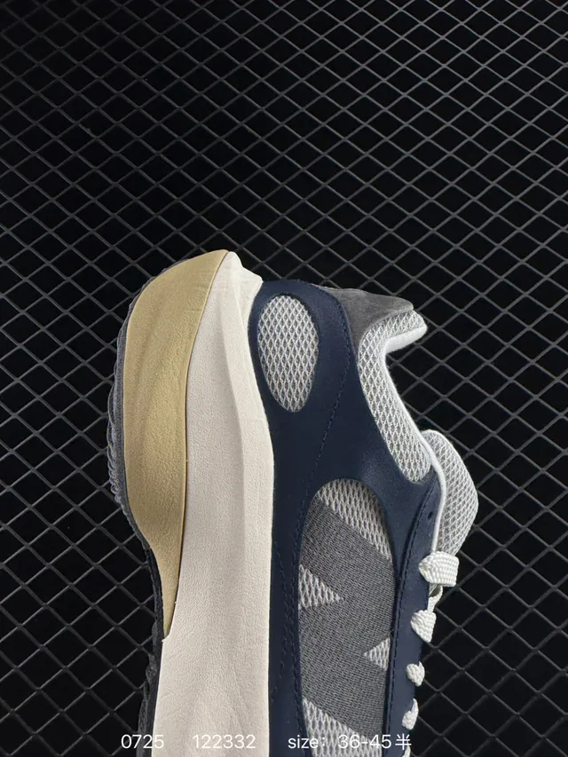 New Balance Warped Runner Navy and Beige Chunky Sneakers 3