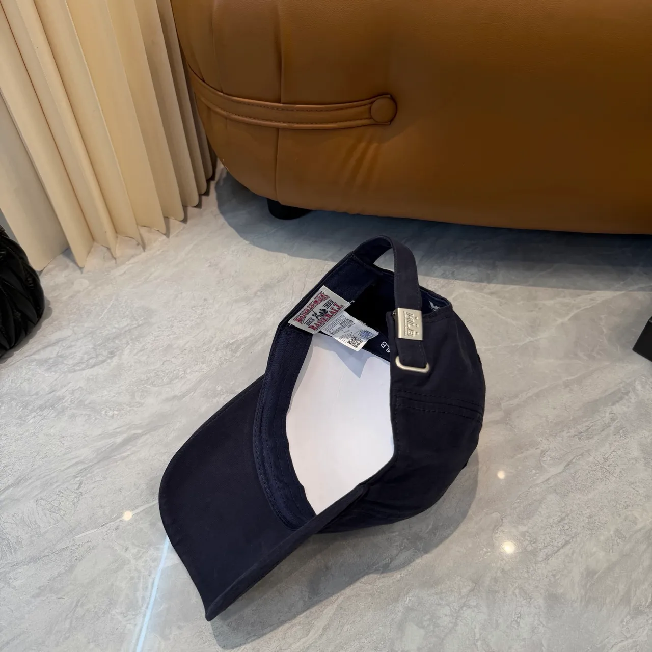 New Era 海军白色结构刺绣标志棒球帽 7