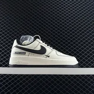Nike Air Force 1 Balenciaga تعاون Off-White وأسود حذاء رياضي أسلوب حياة