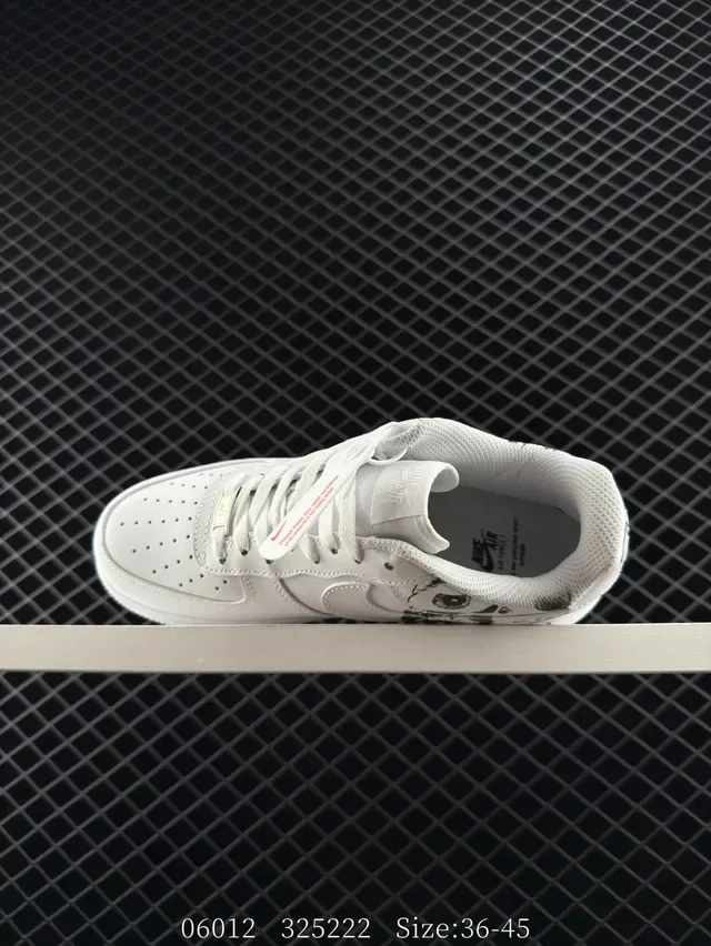 Nike Air Force 1 Low White Black Graffiti Lifestyle Sneakers 4