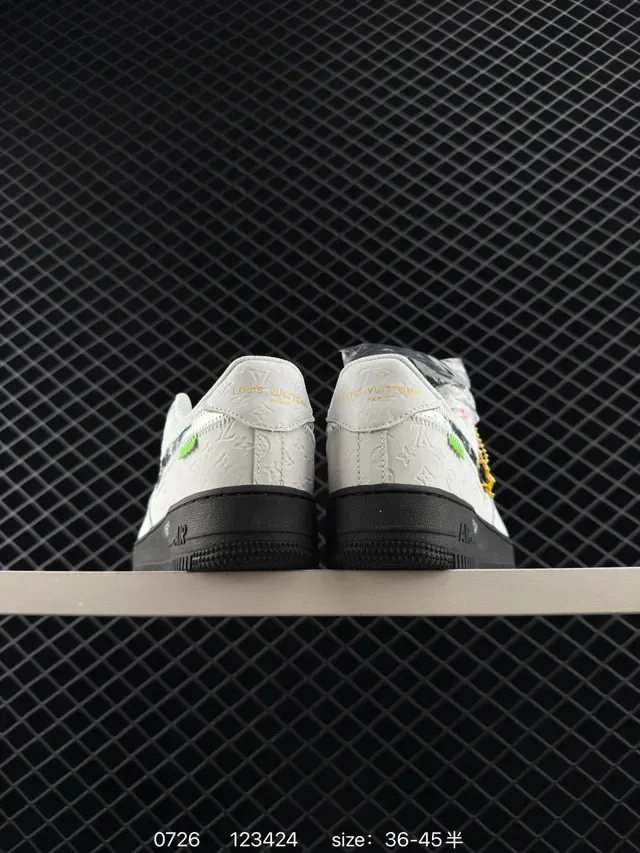 Nike Air Force 1 White Monogram Zipper Lifestyle Sneakers 3