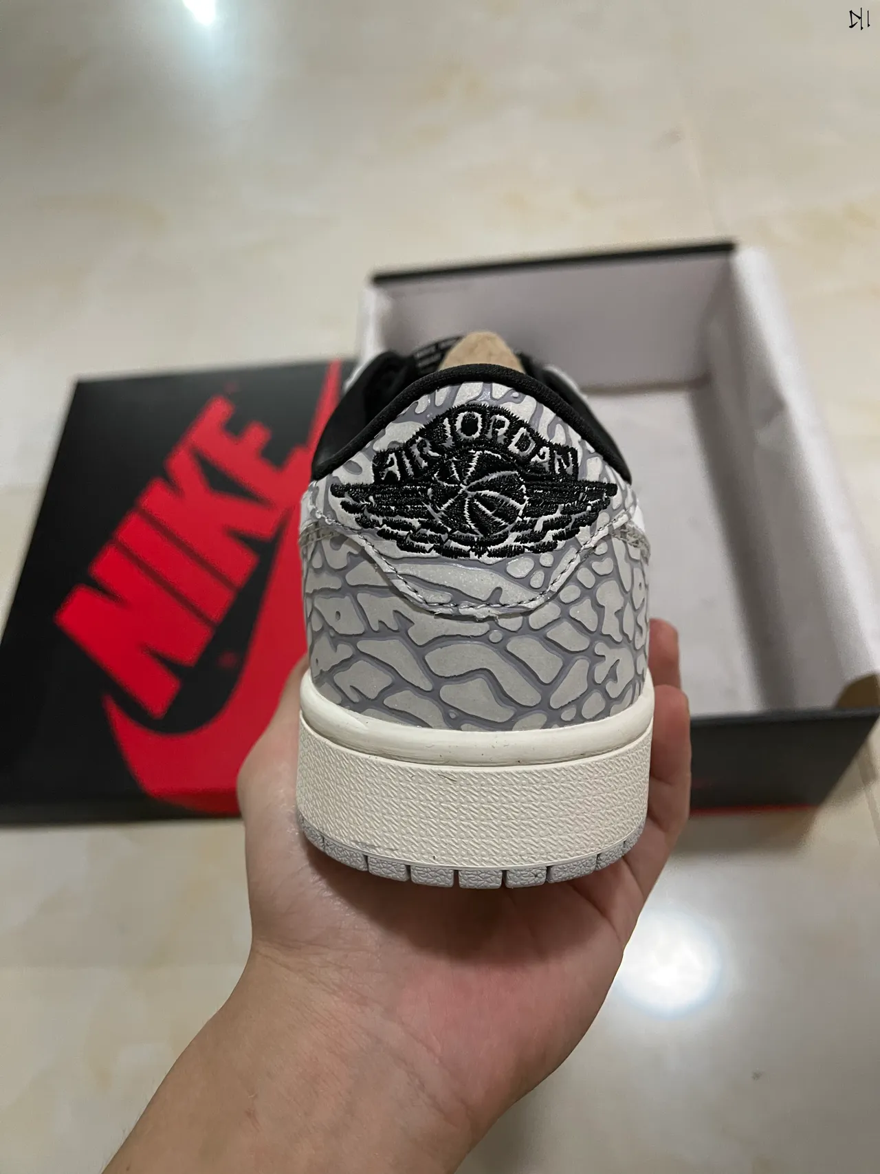 Nike Air Jordan 1 Low Elephant Print Lifestyle Sneakers 6