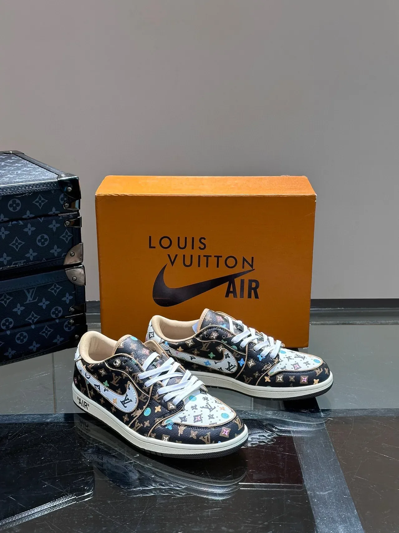 Nike Air Jordan 1 Low Monogram Print Lifestyle Sneakers 5